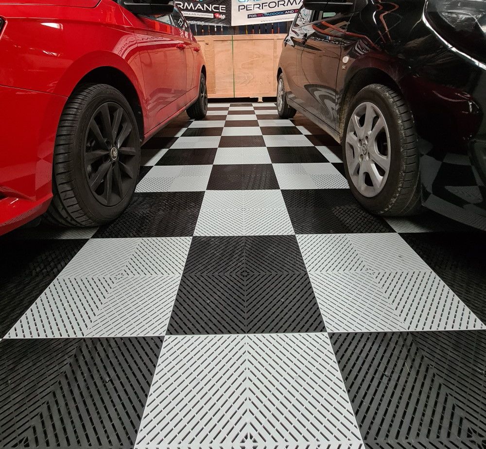 One Car Ribtrax Smooth Parking Garage Mat: Park Any Car In Style