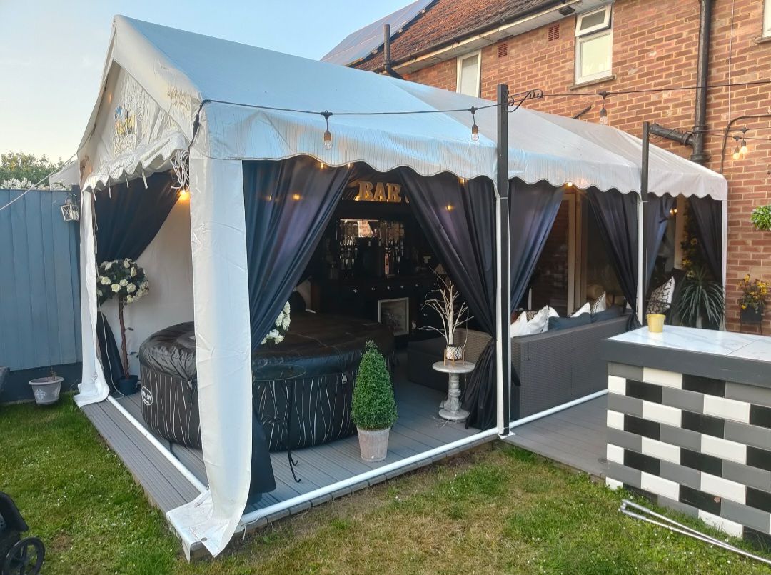 outdoor decorated garden marquee