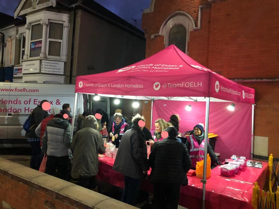 A custom printed pink gazebo for a charity