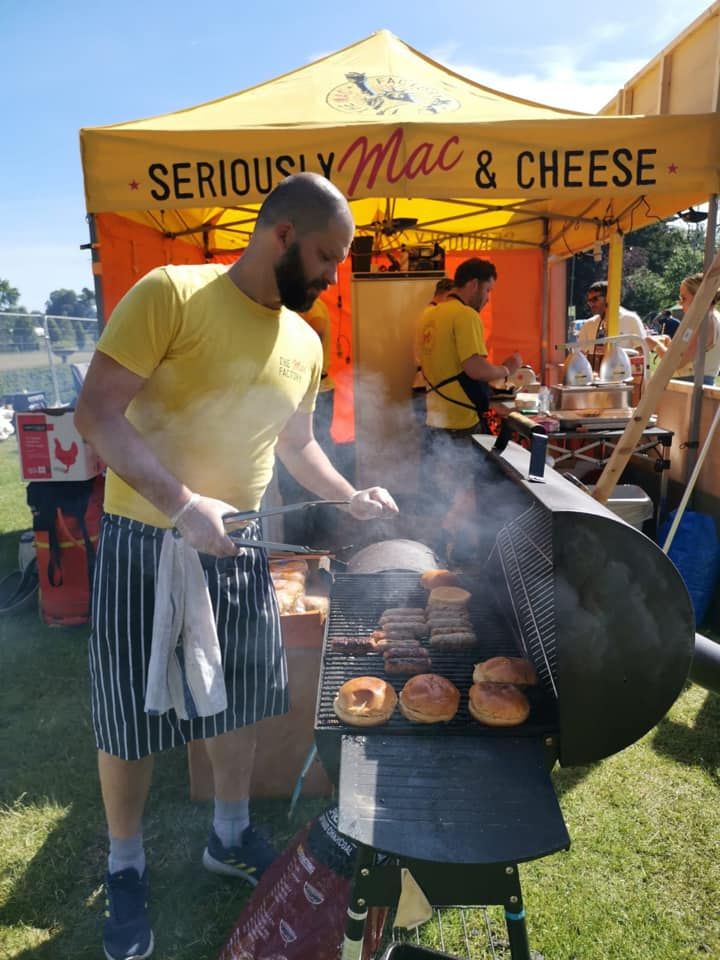 A gazebo with custom printed branding for a streetfood vendor