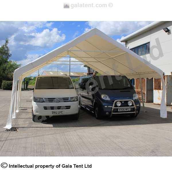 6m Span Car Port Marquee sheltering two vans