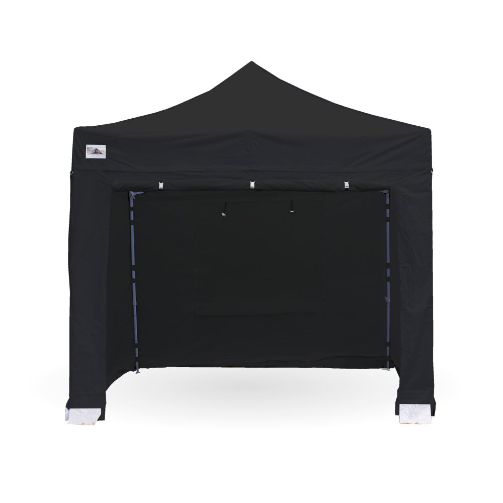 Black gazebo with sidewalls