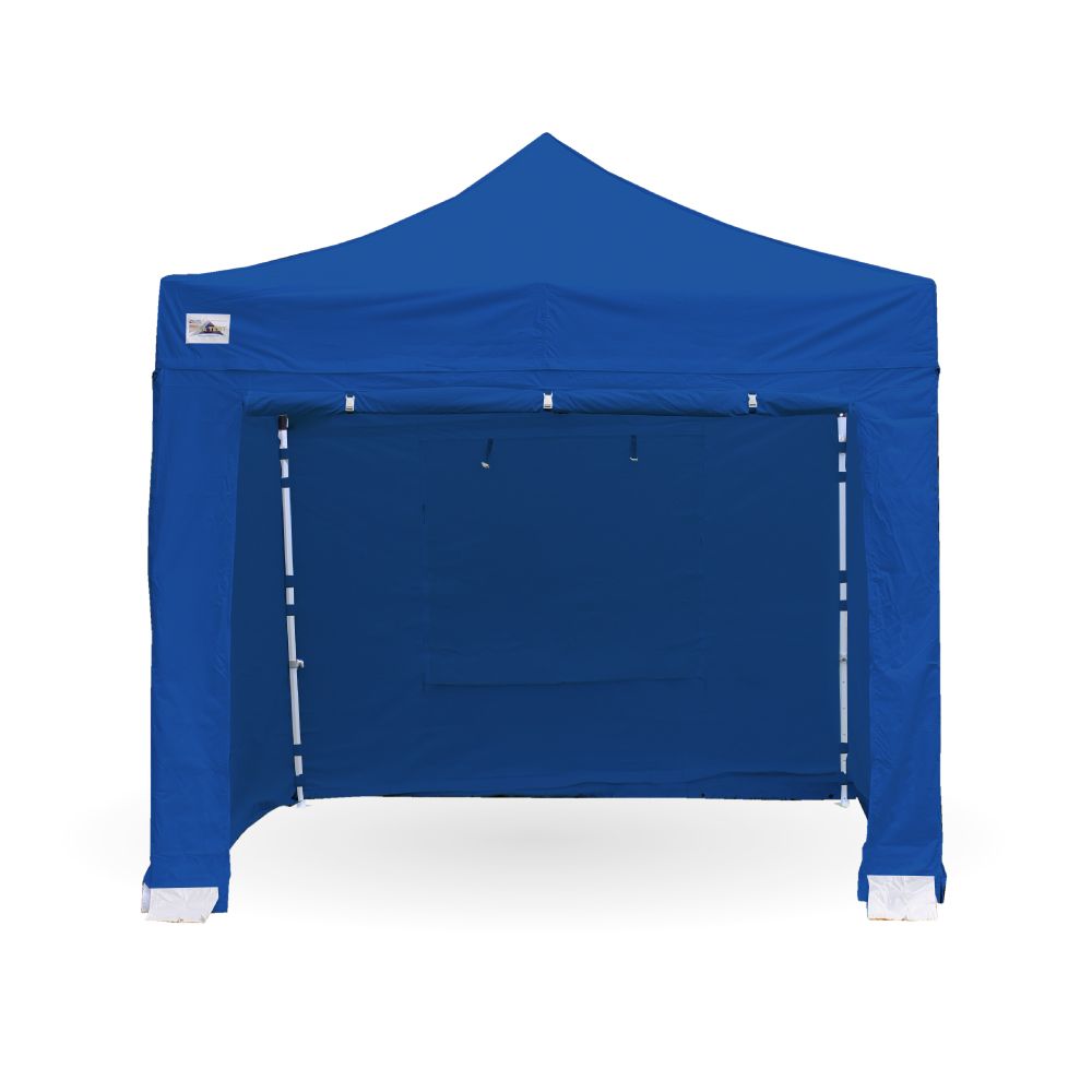 Blue gazebo with sides