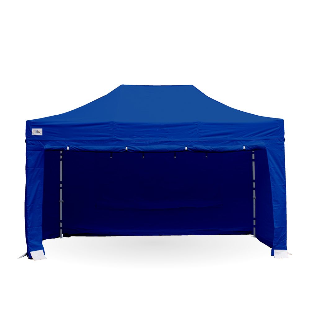 blue gazebo with sides