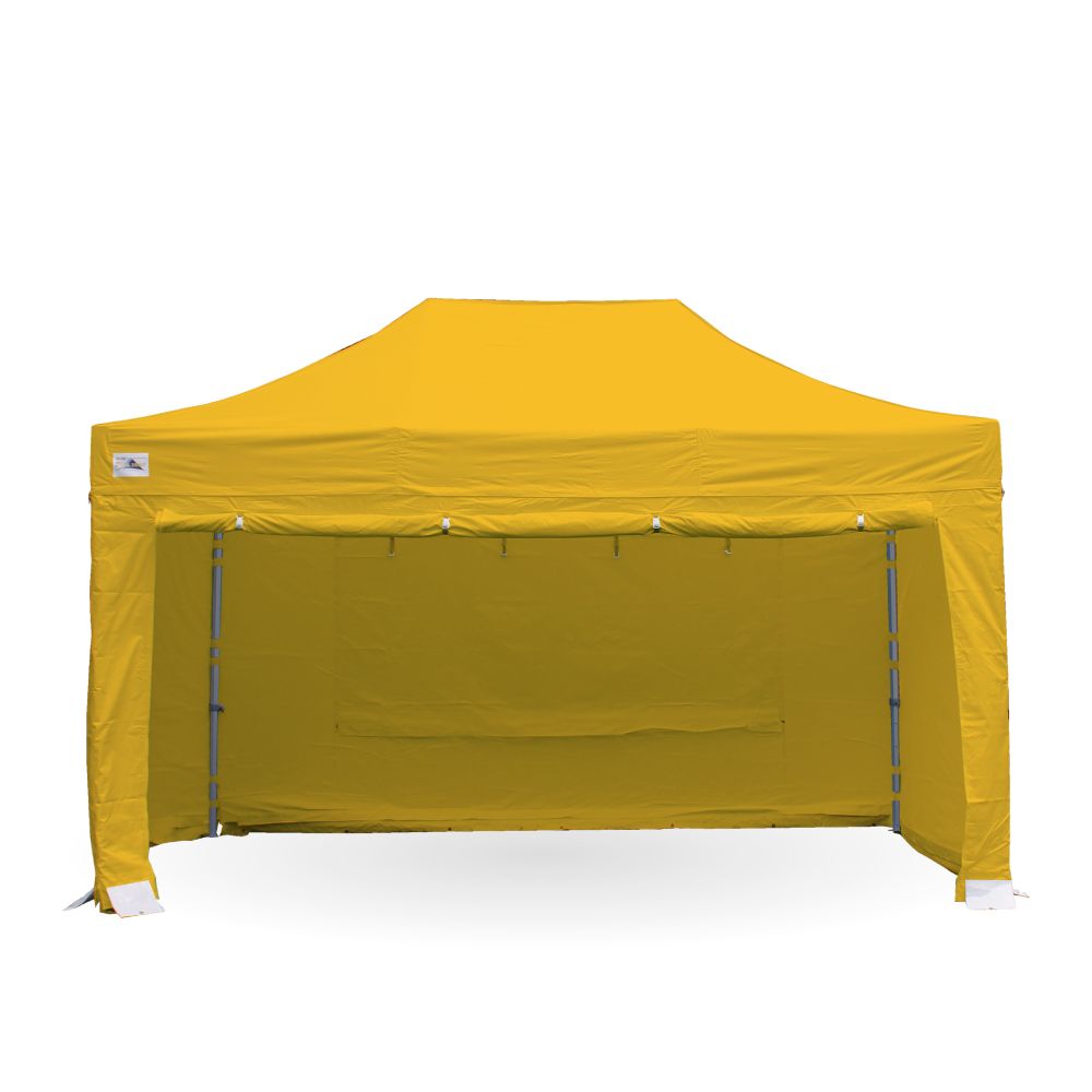 yellow gazebo with sides