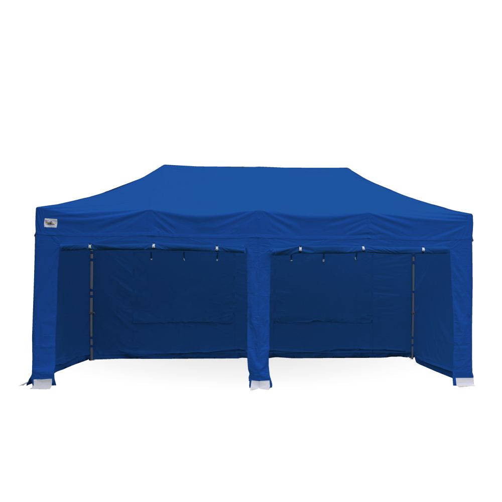 blue gazebo with sides