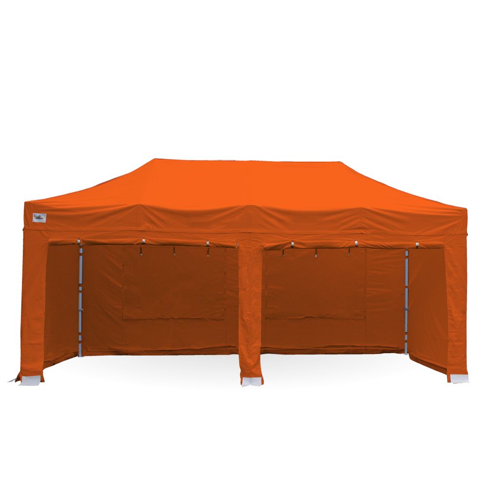 orange gazebo with sides