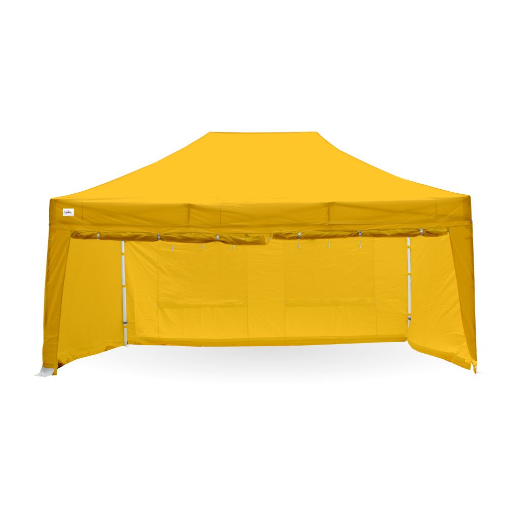 yellow gazebo with sides