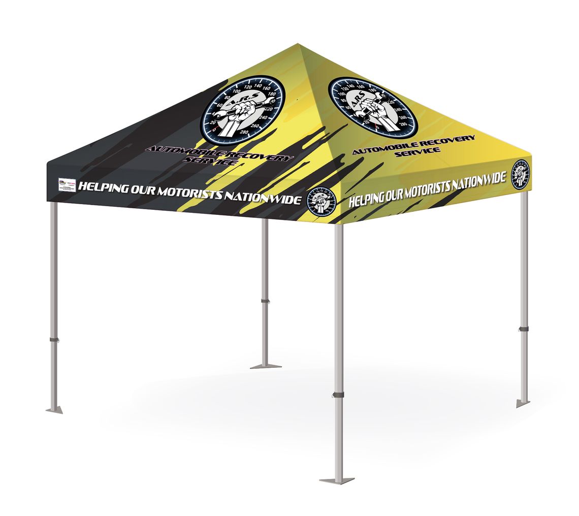 Custom concept for a printed gazebo for an auto repair business