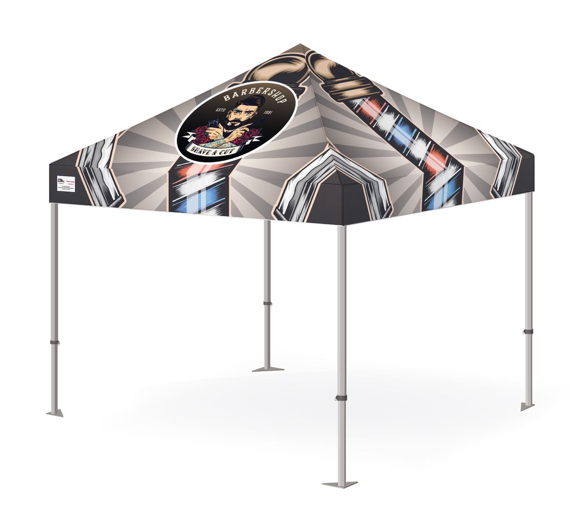 Custom concept for a printed gazebo for a barber business