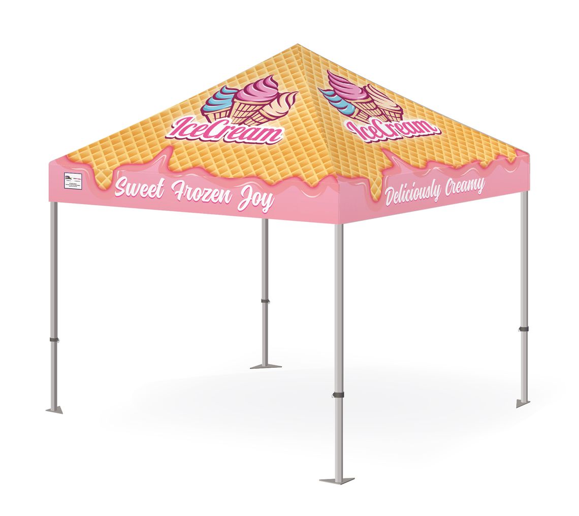 Custom concept for a printed gazebo for an ice cream business