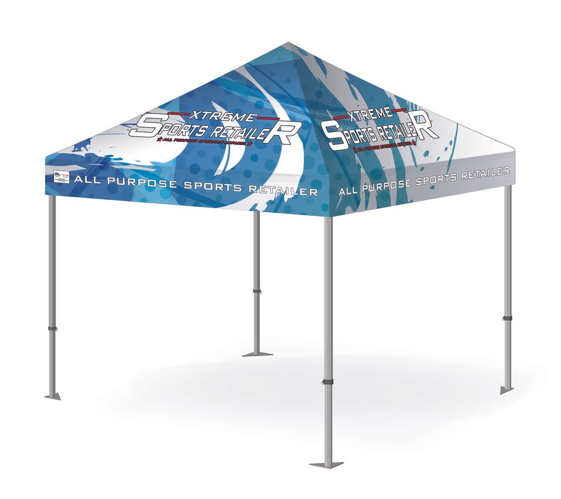 Custom concept for a printed gazebo for a retail business