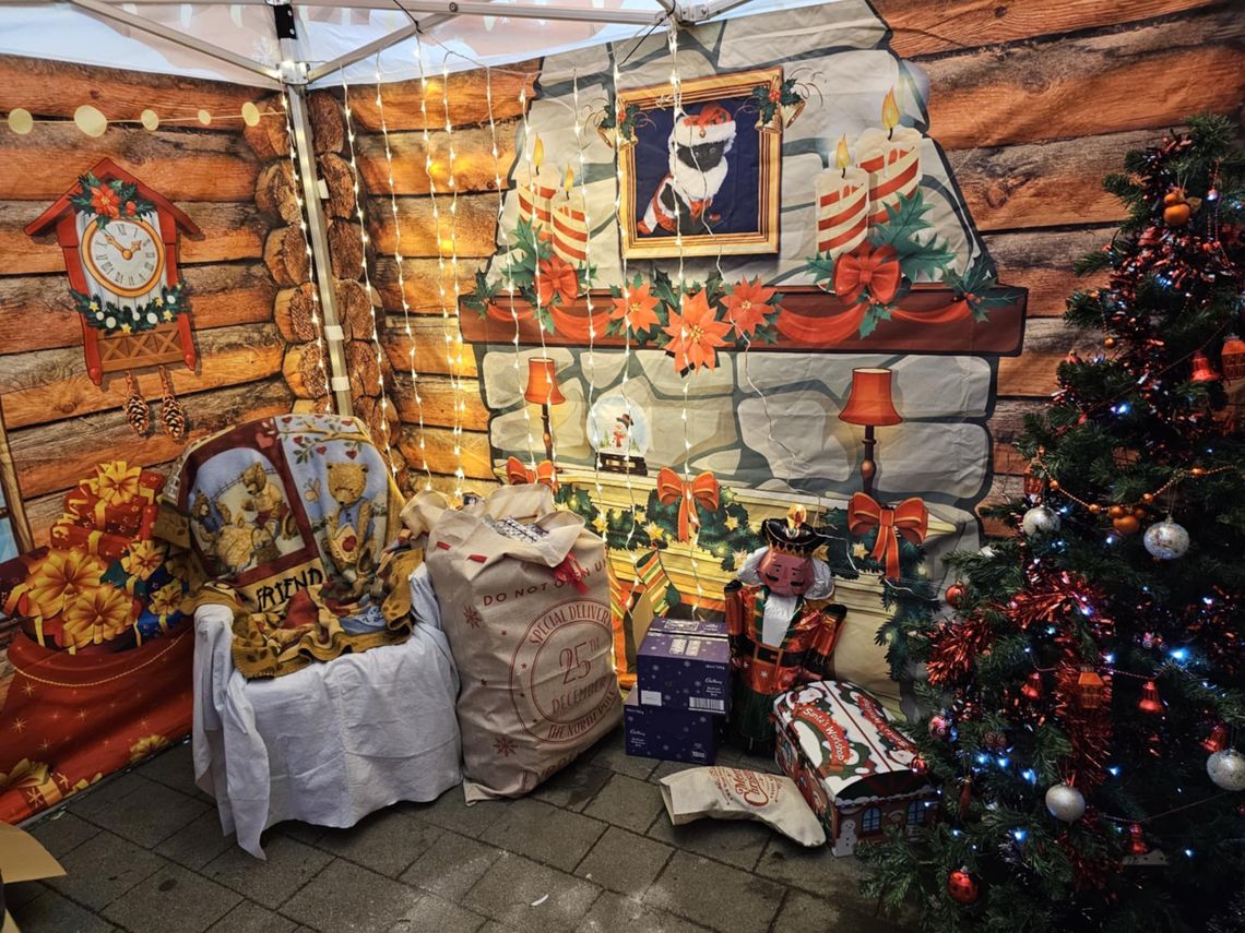 A grotto decorated ready for Santa