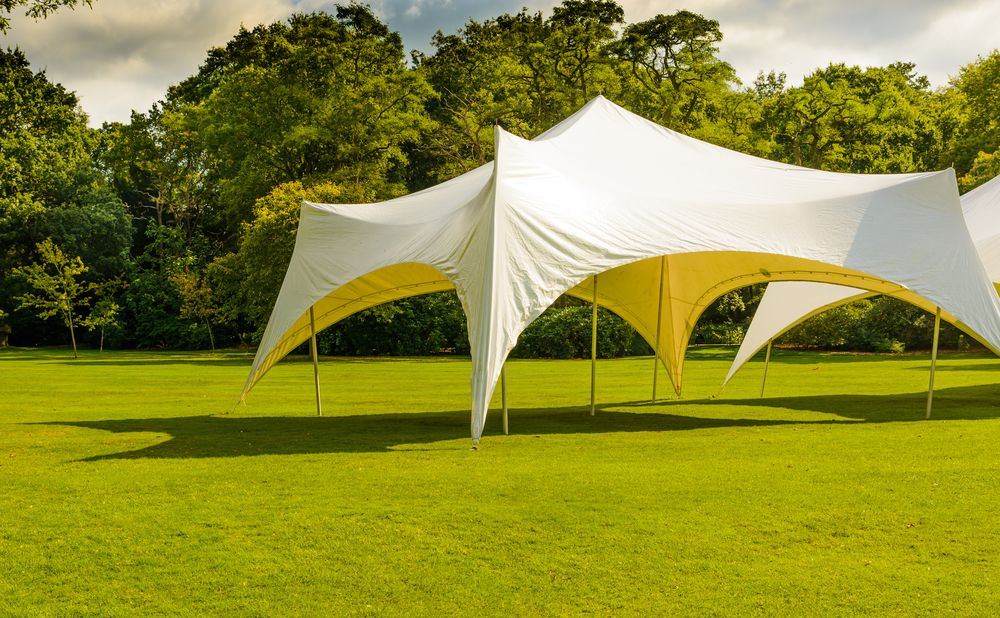 A luxurious capri marquee in a field