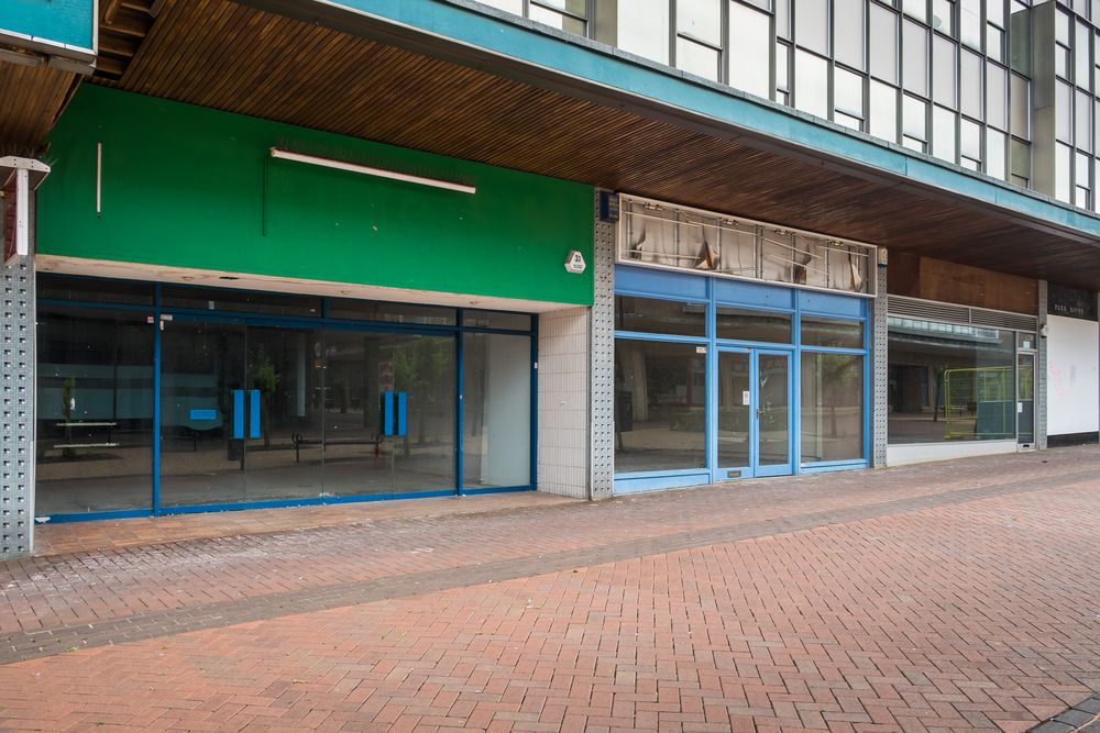 An empty high street in a British town