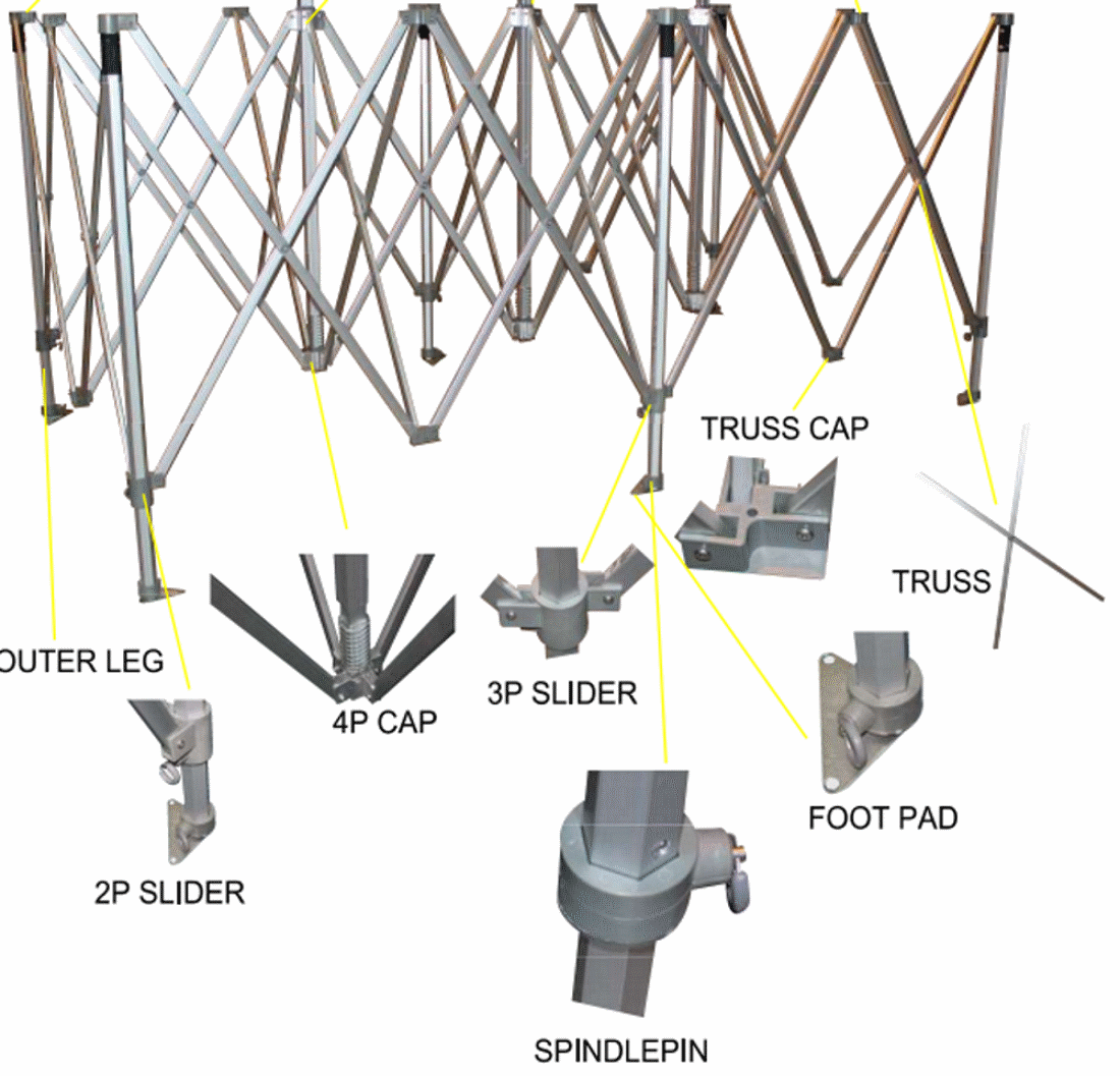 Heavy duty shop metal frame gazebo